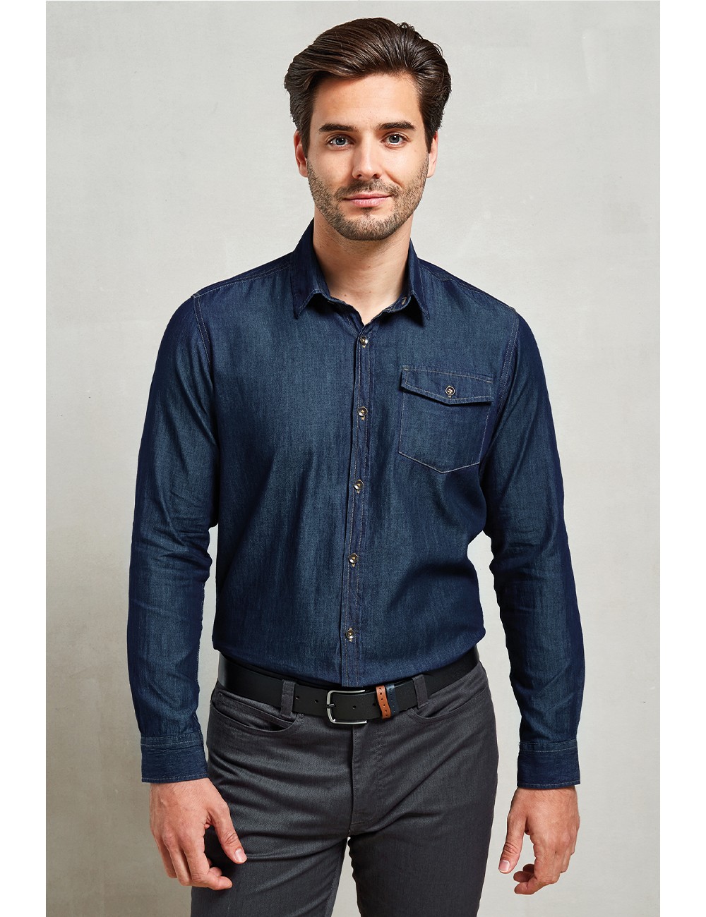 ΠΟΥΚΑΜΙΣΟ ΑΝΔΡΙΚΟ ΤΖΙΝ ΜΑΚΡΥΜΑΝΙΚΟ PR222 