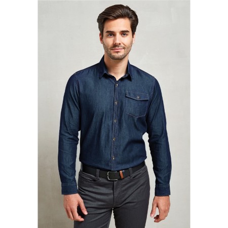 ΠΟΥΚΑΜΙΣΟ ΑΝΔΡΙΚΟ ΤΖΙΝ ΜΑΚΡΥΜΑΝΙΚΟ PR222 